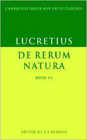 Lucretius De Rerum Natura, Book 3, Vol. 3, (0521291771), Lucretius 