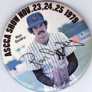 1979 Ron Guidry Button, New York Yankees & 1984 Topps Tiffany Card 