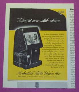 1951 KODASLIDE TABLE VIEWER 4xSLIDE VEIWER AD PRINT  