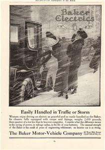 1912 Baker Electric Motor Vehicle Magazine Ad.  