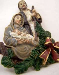 Christmas Tree Religious Catholic Ornament Nativity Holy Family Scene 