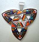 AMAZING HORSE CHANNEL INLAY STERLING SILVER REVERSIBLE PENDANT  