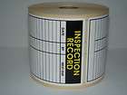 Roll 250 each 3.5x5 SERVICE RECORD INSPECTION Labels Stickers