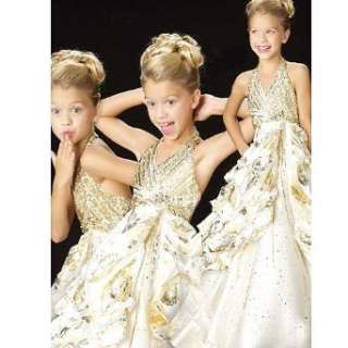  Gold Foiled Tulle Ruffle Pageant Dress Toddler Little 