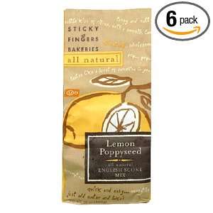 Sticky Fingers Baker Scone Mix, Lemon Poppy, 15 Ounce Bag (Pack of 6 