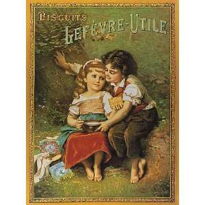  1896 CHILDREN BISCUITS LEFEVRE UTILE COOKIES PICNIC FRANCE 