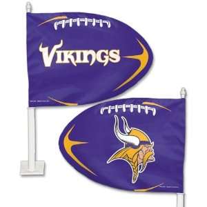  NFL Minnesota Vikings Car Flag   Set of 2 Shaped Sports 