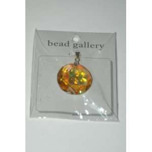 Bead Gallery Amber Faceted Disk AB Back 30mm 90836