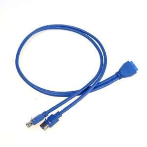  2 ports Type A USB 3.0 Female to Motherboard 20 Pin cable 