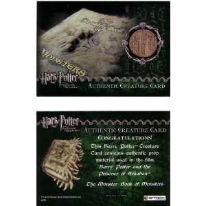  Harry Potter Azkaban Update Prop Card   The Monster Book 