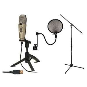  CAD U37 Condenser USB Mic 10 Cable 2 Stands Filter 