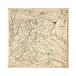  United States War Department   Civil War Map Showing Lieut 