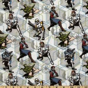  43 Wide Star Wars The Clone Wars Flannel Grey Fabric By 