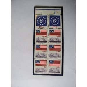 US Postage Stamps, 1981 Booklet Pane 2 S#1892, 6 S#1893, Flag & Anthem 