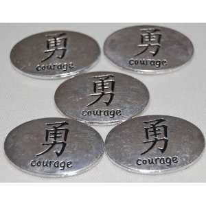  Set of 5 Courage Kanji Reflection Word Stones Everything 
