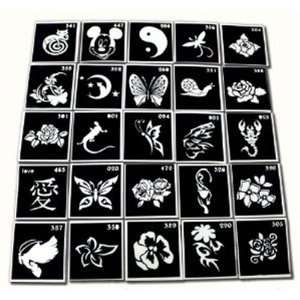  (25*2) 50 Adhesive Stencil, Glitter Tattoos or Face 