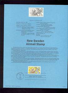C117 44c New Sweden USPS #8814 Souvenir Page  