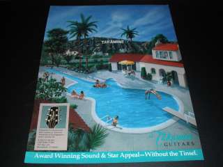Takamine   Guitar Shaped Swimming Pool 1985 Print Ad  