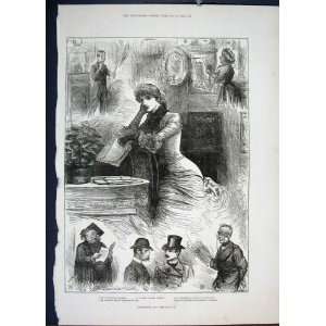  ValentineS Day Valentines Lady Sketches Old Print 1882 