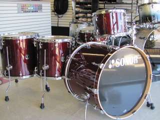 Sonor Session Maple Drum Set Transparent Cherry Red Stain 22 5pc 