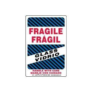  Fragile, Glass Label, Bilingual