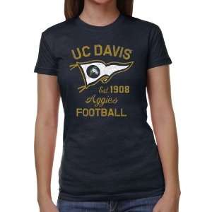 UC Davis Aggies Ladies Pennant Sport Juniors Tri Blend T Shirt   Navy 