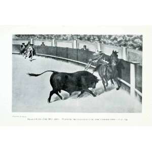  1907 Print Mexico City Bullfight Matador Torero Ring 