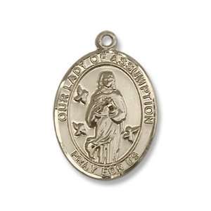  Gold Filled Our Lady Of Assumption Pendant GF Lite Curb 