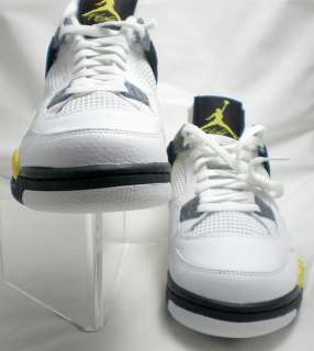 New NIKE Air Jordan 4 Retro LS White Tour Yellow Size 11 DS BNIB 