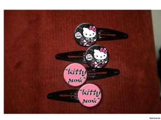 HELLO KITTY Punk rock cutie set of 4 barrettes  