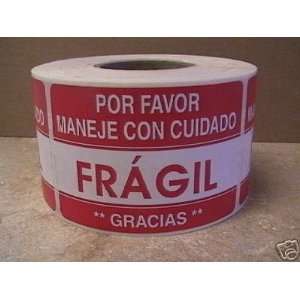   2x3 Spanish Fragile Handle with Care Labels Stickers