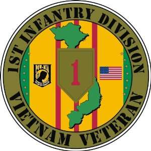 United States Army 1st Infantry Division Vietnam Veteran Decal Sticker 