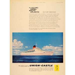 1961 Ad Union Castle Line RMS Transvaal Castle Liner   Original Print 