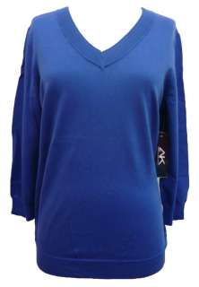 Anne Klein Sport cobalt blue v neck sweater size Small  