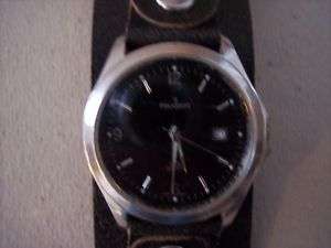 Peugeot 296 Mens Leather Date Watch  