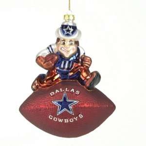  NFL Dallas Cowboys Mouth Blown Glass Mascot Football 