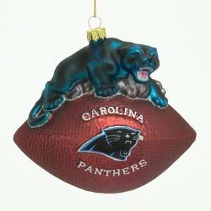   Panthers NFL Glass Mascot Football Ornament (6) 