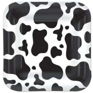  Cow Print Plates (square shaped) Party Accessory (1 count 