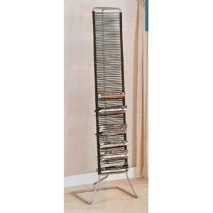   Black & Silver Metal Finish DVD Storage Rack Stand