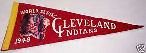 1948 Cleveland Indians World Series Red Mini Pennant  