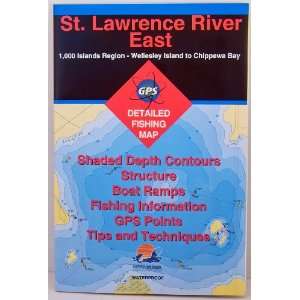 Lawrence River East Waterprooof GPS Detailed Fishing Map 1,000 Islands 