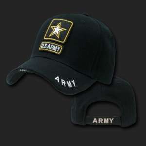United States USA US Army Black Cap Caps Hat Hats Star  