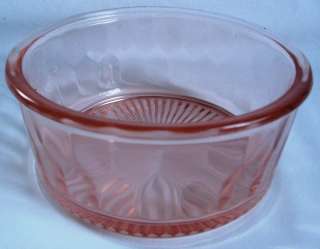 Vintage Pink Depression Glass Jeannette Hex Optic Refrigerator Dish 