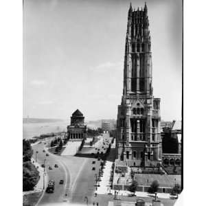  1930s photo Riverside Church, Grants Tomb, and George 