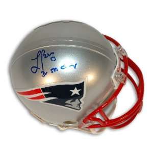 Larry Izzo Autographed New England Patriots Mini Helmet Inscribed 3X 