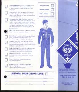 Boy Scout Cub Scout Uniform Inspection Report form 1974  