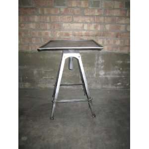   End Side Table, Ajustable, Tray top, Gun Metal Finish