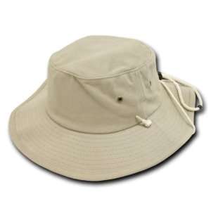 DECKY KHAKI BEIGE Aussie Hat with Drawstring Boonie Hat 