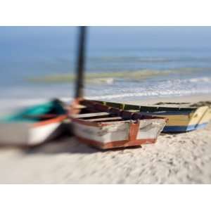  Boats Tied Up, Progresso, Yucatan, Mexico Photographic 