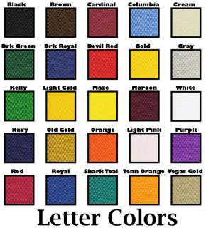 Choose Your Letter Fabric Colors (choose a color for both top and 